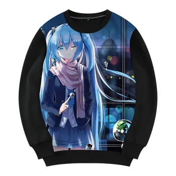 

High-Q Unisex Anime Hatsune Miku Hoodies coat gypsy Pullover Sweatshirts Hatsune Miku O Neck Coat Hoodies