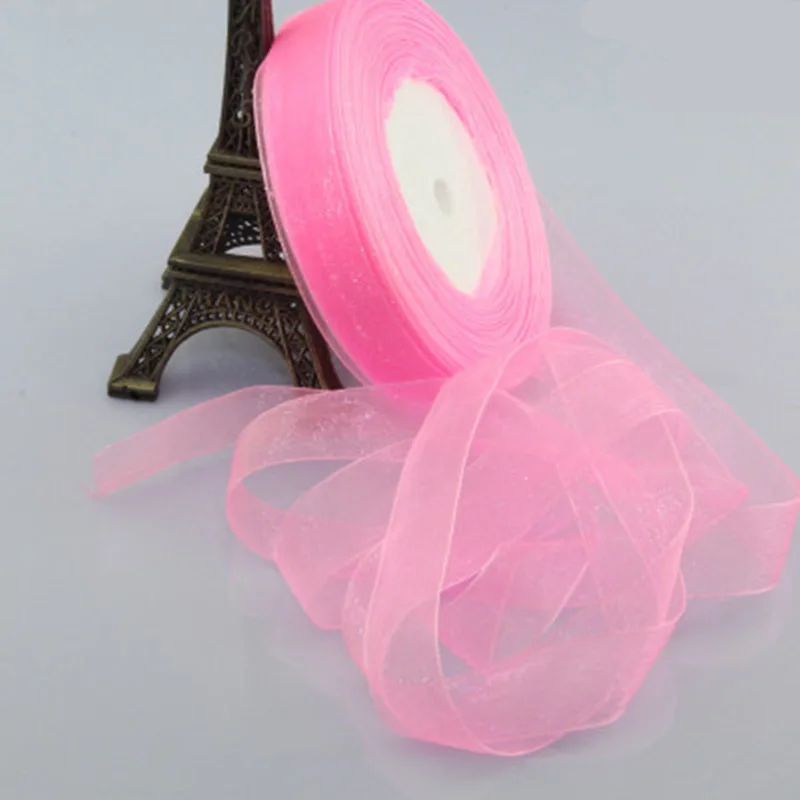 45m/lot 2cm Silk Tulle Organza Ribbon For Packaging Gift Cake Balloon Wedding Birthday Party Decor Crafts Packing Supplies