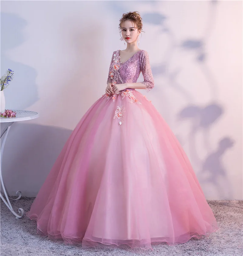 

Floral Bohemian Pink V-Neck Sleeveless Dress Pendant Natural Half Sleeves