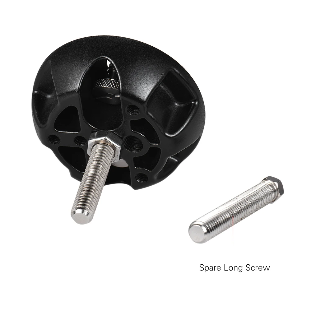Aluminum Alloy 75mm Half Ball Flat to Bowl Adapter with 1/4" and 3/8" Screws for Fluid Head Tripod DSLR Rig Camera