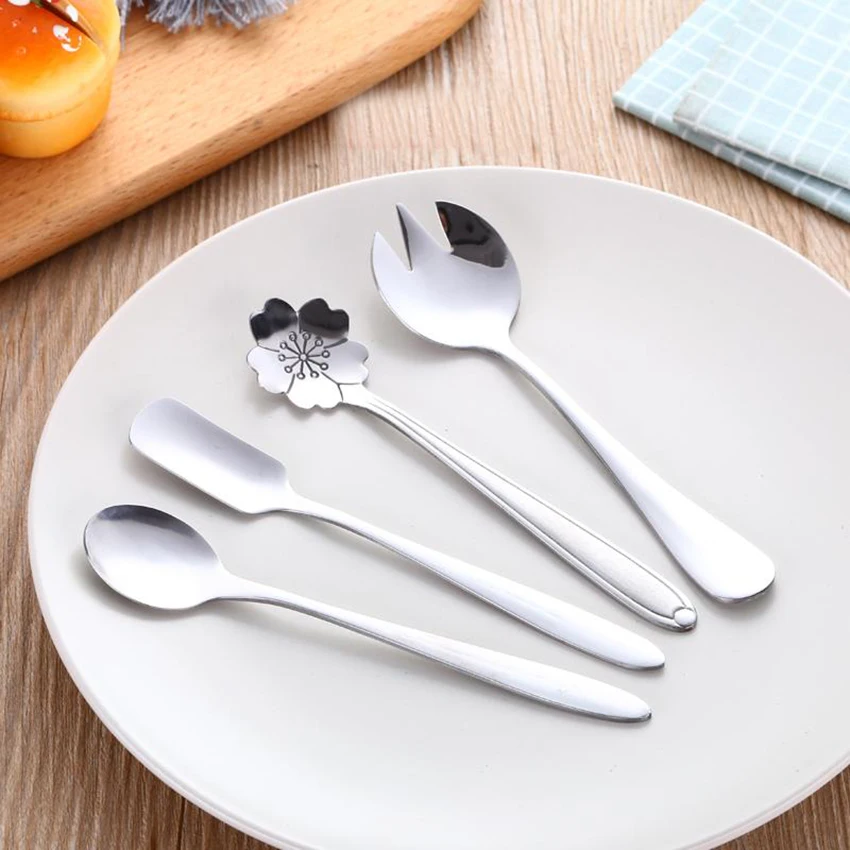

1pc Stainless Steel Spoon With Long Handle Ice Spoon Coffee Spoon Tea Home Kitchen Tableware Spoons Custom logo