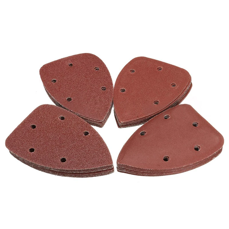 

40pcs Triangle Sanding Sheets Polishing Pads Sandpaper with 5 Holes 140mmx90mm For Grinding Abrasive Tools