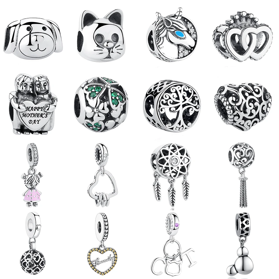 

2019 Authentic 925 Silver Crystal Beads Charms Fit Original Pandora Charm Bracelet Necklace DIY Wholesale Jewelry Making