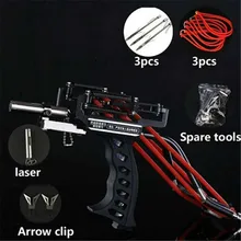 Powerful Hunting Fishing Laser Slingshot stainless steel slingshot professional Catapult Strong Sling Shot with rubber band powerful hunting slingshot with rubber band tubing pu leather catapult professional tactical plastic pocket sling shot ball
