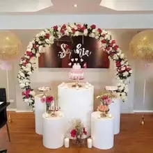 lastest Party flower stand cake candy display metal rack wedding round table cylinder Pillar columns