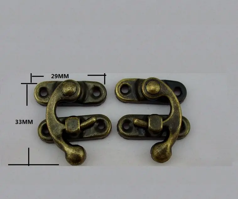 

20pcs 29mmx33mm Chinese vintage buckle tin trunk latch hook lock gift box buckle Free Shipping