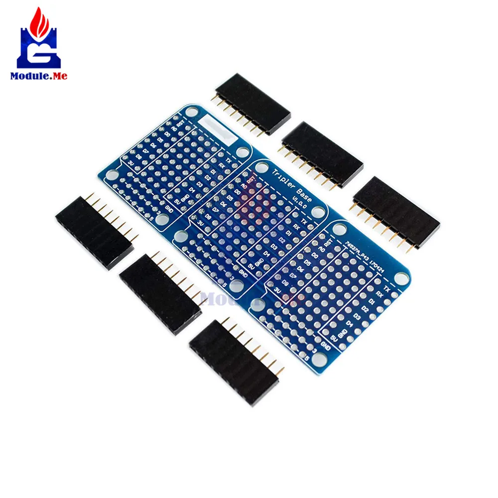 Tripler Base V1.0.0 Shield для WeMos D1 Mini ESP8266 двухсторонний фонарь с разъемом Micro USB