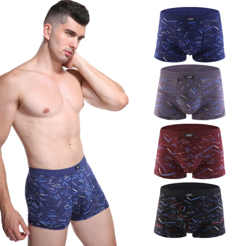 Sexy Men's Breathable Boxers Men Underwear Soft Boxer Homme Fashion Boxershorts Male Underpants Modal Plus Size Shorts | Мужская