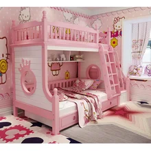 DS-602 All solid wood with Security Fence storage stairs Ladder cabinet colorful children bedroom furniture bunk bed furniture
