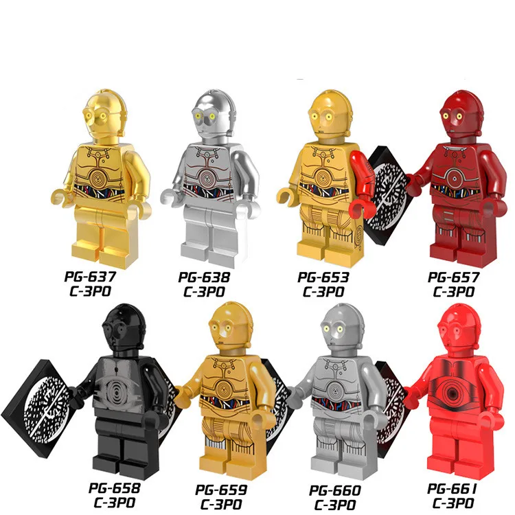 

8pcs/1lot Star Wars C-3po Kids Building Blocks Toys #091 Children DIY Blocks Compatible With Legoingly