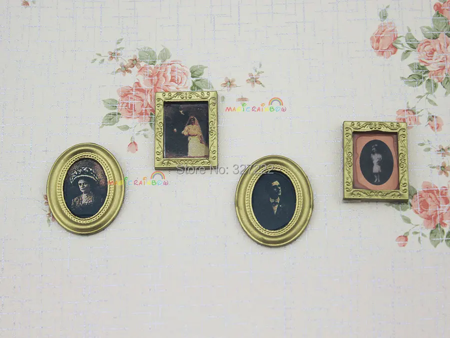 4 шт. семейная картина фоторамка для Барби Blythe Bjd Кукольный дом Миниатюрный 1:12 настенный