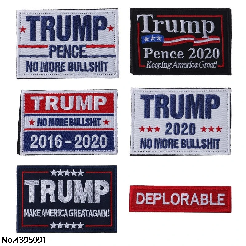 

Full Embroidery Trump Patch Attach Armband Applique Shoulder Sewing Badge Fabric Cloth