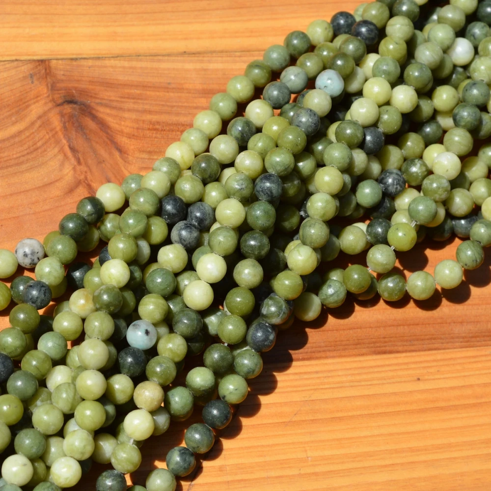 8mm round olive green jades beads jadee bead full strandin Beads from