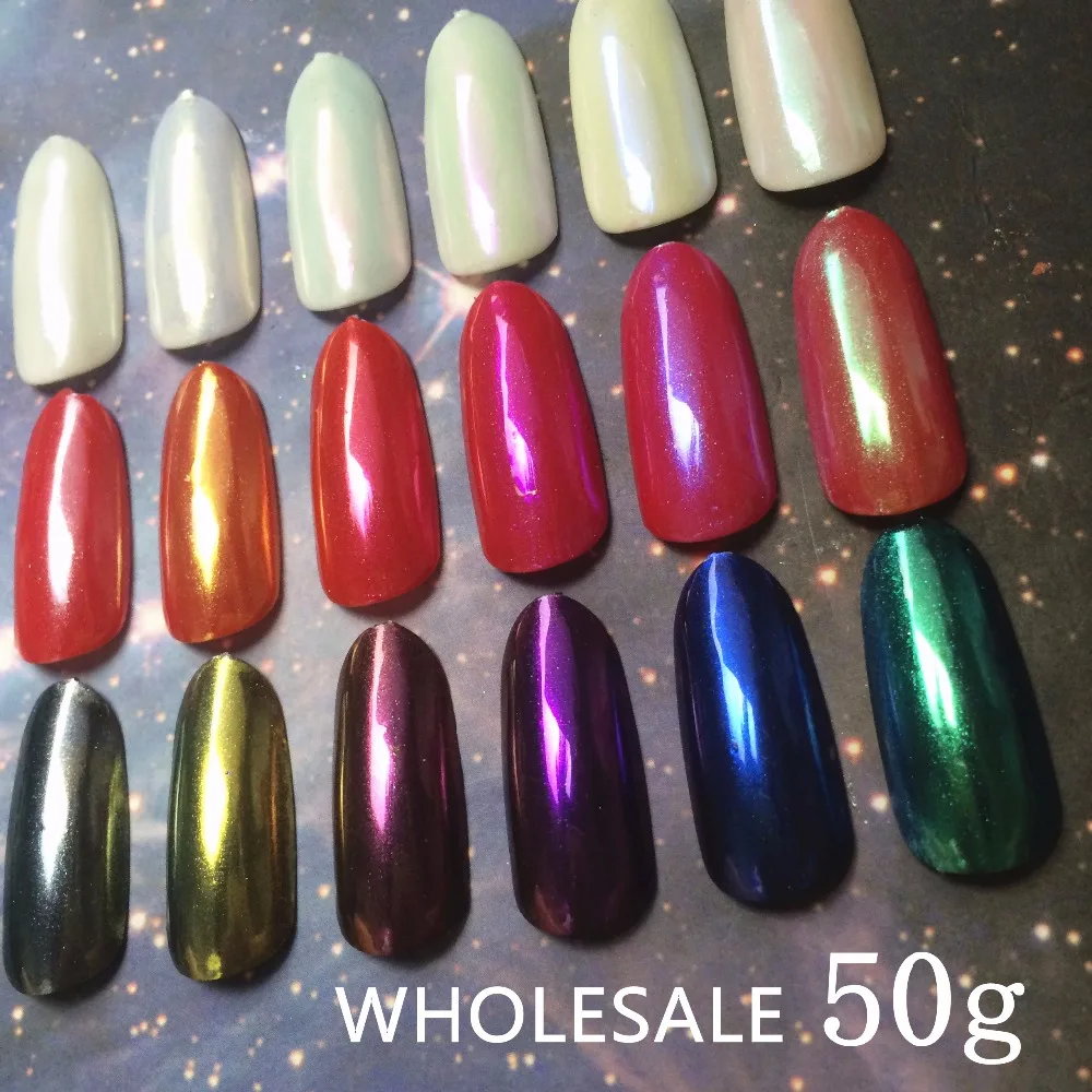 

50g WHOLESALE CERAMIC POWDER Shining Mirror Powder Nails Chrome Nail Polish Magic Effect Pigment Powder Sequins Nail Art Glitter
