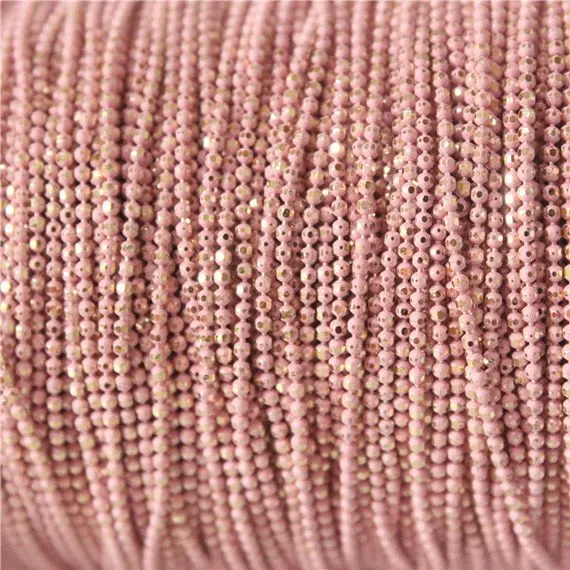 5 метров розовый мерцающий шар цепь на латуни, 1,2 мм браслет, ожерелье цепь, анти-тускнеет, высокое качество Y13
