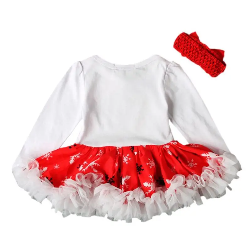 Коллекция года, красное рождественское платье Санта-Клауса для маленьких девочек зимняя праздничная одежда с изображением снеговика для девочек Детские Вечерние платья из тюля на Рождество для детей возрастом от 0 до 18 месяцев