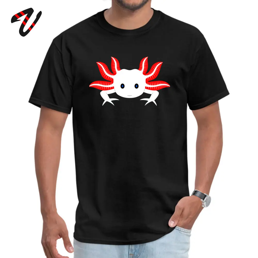 Axolotl T Shirt Dominant Short Sleeve Design 100% Cotton O-Neck Mens Tops Shirts Design Tee-Shirt VALENTINE DAY Axolotl 9495 black