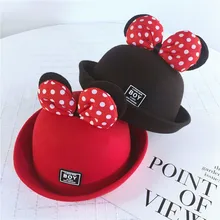 Осенне-зимняя однотонная шерстяная шапка для девочек, модные элегантные Детские шапки с бантом для девочек и мальчиков, Детские шапочки, детские шапки