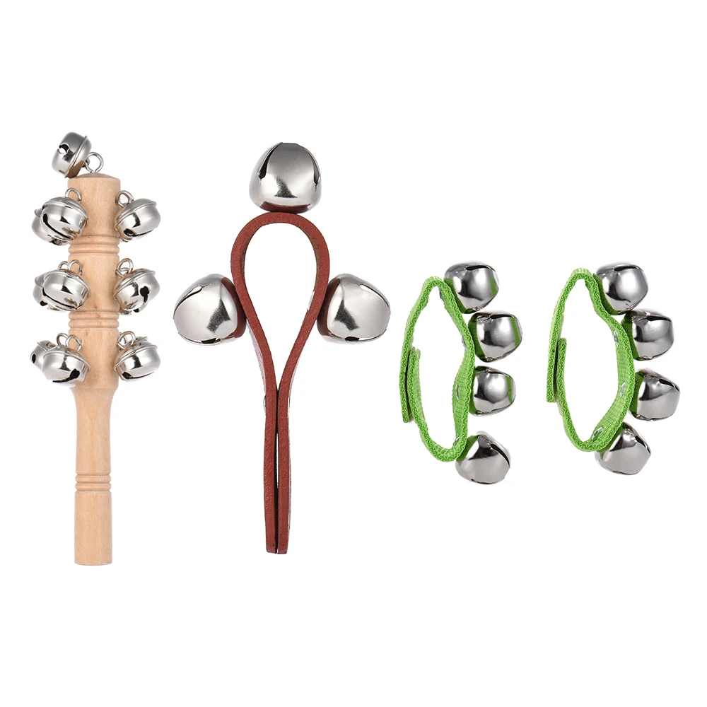 Buy 4pcs Musical Instruments Percussion Toy Rhythm Band Set Tambourine Bell Stick Maracas Glockenspiel For Kids Children