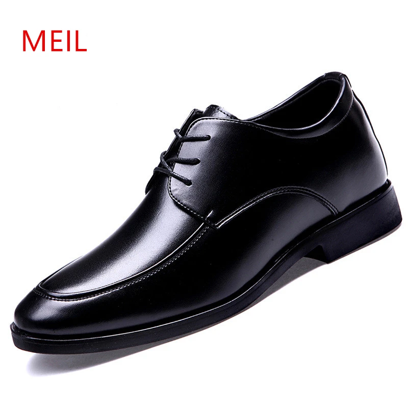 

Height Increasing 6CM Man Shoes Genuine Leather Dress Men Shoes Lace Up Italy Business Mens Wedding Formal Oxford Shoes For Men