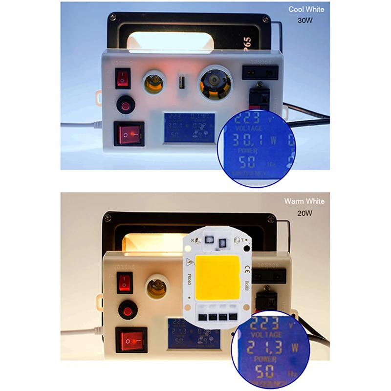 KARWEN 6 шт. светодиодный COB чип лампы 10 Вт 20 Вт 30 Вт 50 Вт 220 В реальная мощность вход IP65 для наружного Светодиодный прожектор холодный теплый белый
