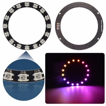 

Mokungit WS2812B SK6812 Ring 16 rings SK6812 Bit for Ring RGB LED Ring 5050 Built-in RGB Driver for Arduino Strip Type Black