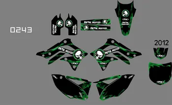 

0243 motorcycle Team Graphic & Backgrounds Decal Stiker Kits for Kawasaki KXF450 2012