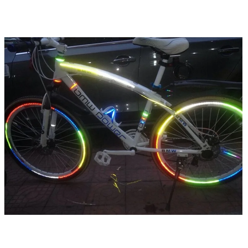Велосипедный отражатель флуоресцентный MTB велосипед наклейка для велосипеда велосипедный обод колеса Светоотражающая наклейка s Наклейка аксессуары az0201