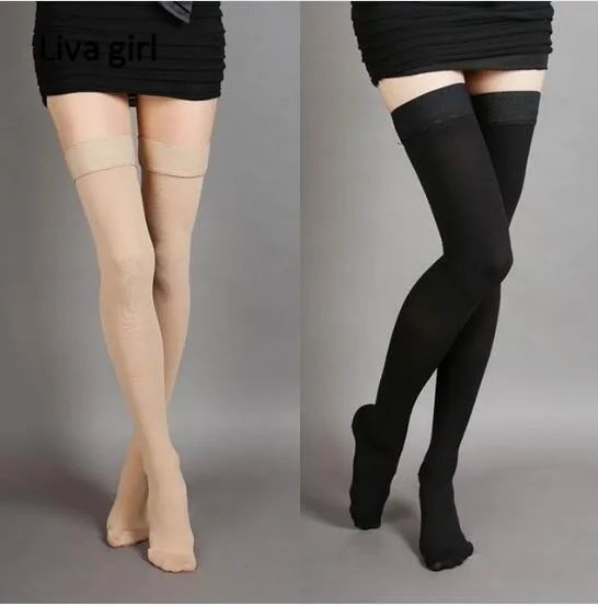 

2018 Varicose Veins Stockings Thigh High 25-30 mmHg Pressure Medical Compression Closed Toe plus size S XL XXL Dropshipping