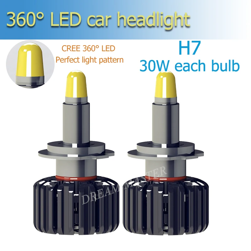 

1 set Super Bright For Car LED bulbs H1 H3 h7 h11 9005 9006 3D 360 Degree Car Headlight Bulbs 90w 9000lm Automobiles Lamps 6000K