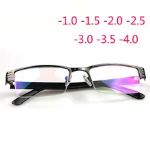 Металлическая полуоправа, очки для близорукости, модная оправа для близорукости и линзы, 100-400 градусов, очки-1-1,5-2-2,5-3-3,5-4