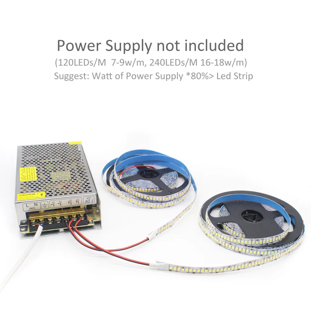 LED 스트립 조명 12V DC SMD 2835 120LED/M 1M 2M 3M 4M 5M Tira LED 스트라이프 테이프 따뜻한 흰색 240LED/M 유연한 실내 홈 조명