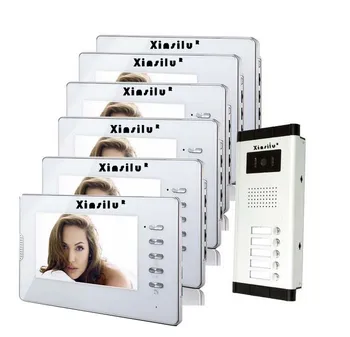 

XINSILU 7"video door phone for 6-apartments,HD color wired intercom system/audio door phone,HD waterproof camera