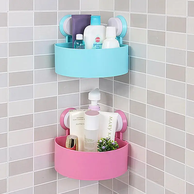 Lovely Bathroom Corner Rack Organizer Wall Shelf With Suction Cup Lovely Bathroom Corner Rack Organizer Wall Shelf With Suction Cup Storage Box Shower Basket White Pink Green Blue In Bo Bins From Home