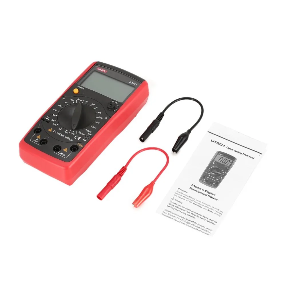 

UNI-T UT601 Inductive Capacitance Meter Resistor / Capacitor / Diode / Transistor Test On-Off Beep Low Voltage Display