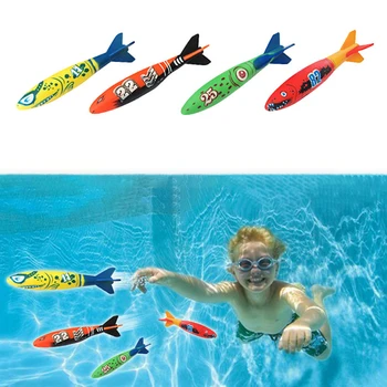 

4 Pcs Child Diving Toy Swimming Pool Diving Game Torpedo Rocket Throwing Toy Summer Torpedoes Bandits Underwater Dive Sticks Toy