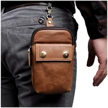 Мужская повседневная дизайнерская маленькая поясная сумка из натуральной кожи, модная поясная сумка из воловьей кожи на крючке, чехол для сигарет, чехол для телефона 009