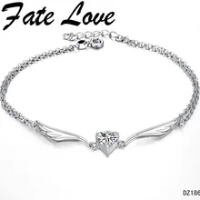 Любовь судьба Модные украшения женские цепи браслеты серебро Цвет CZ сердце ножной браслет ноги для леди подарок невесты Аксессуары FL186