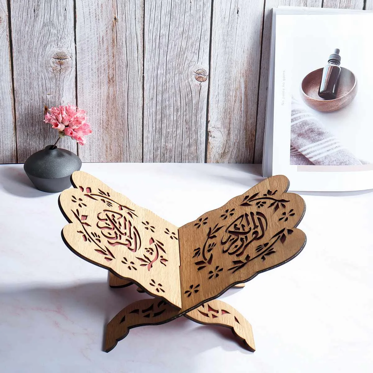 

20x30cm Wooden Medium Bookshelf Eid Al-Fitr Bookshelf For Muslims Muslims Islamic The Hui Nationality Wooden Quran Bookshelf