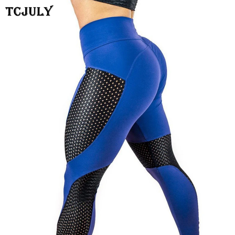 TCJULY Plus Size S 3XL Mesh Leggings For Fitness High