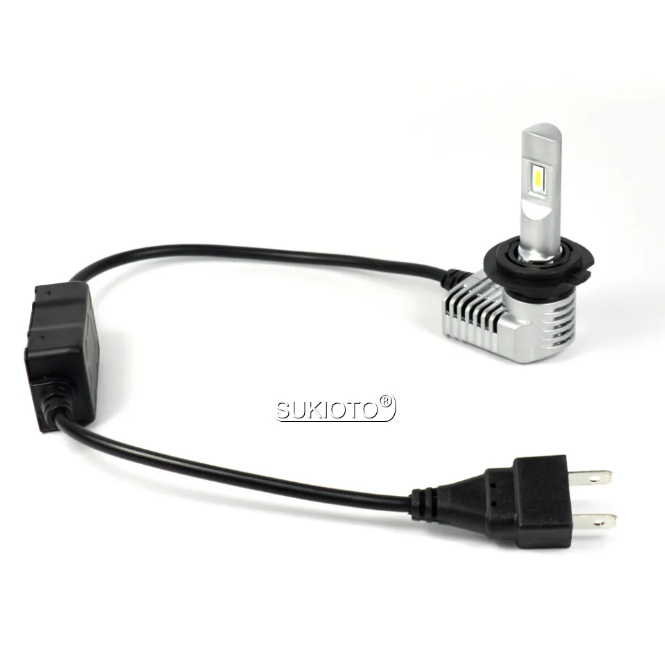 SUKIOTO 2PCS LED Headlight H7 H11 H8 HB4 HB3 9004 5202 H16EU Auto Headlamp Bulbs 5 Patent LED 6500K 40W Car Styling accessories (2)