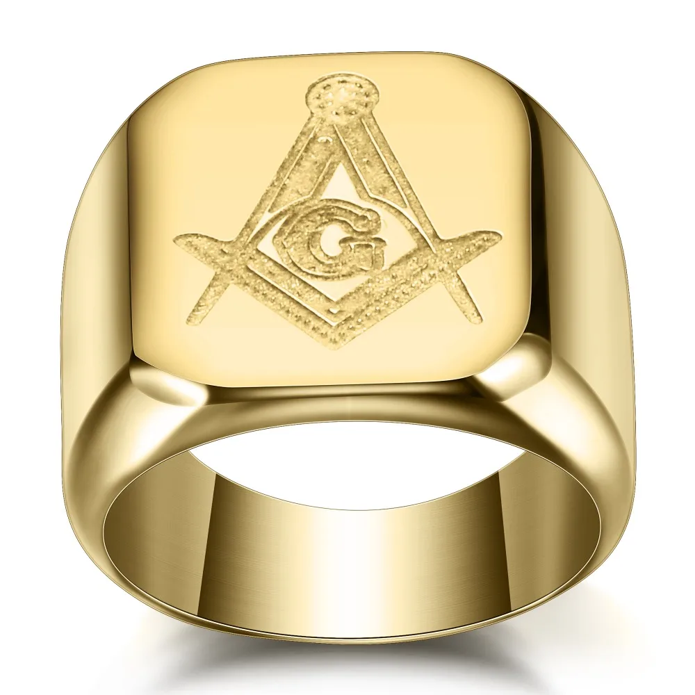 316L Stainless Steel Masonic Ring for Men, master masonic signet ring, free mason ring jewelry