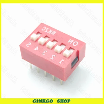 

1000pcs/lot 5P DIP DS Switch 5Position Pins 2.54mm Red Switch