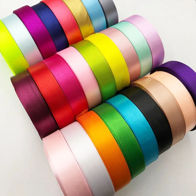 solid color 20mm satin ribbon belt gift packing wedding decoration