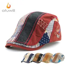 Atuwill/Хлопковые береты в английском стиле; шапка с плоской подошвой для мужчин; остроконечная шапка для женщин; boina hombre feminina boinas para ho men s