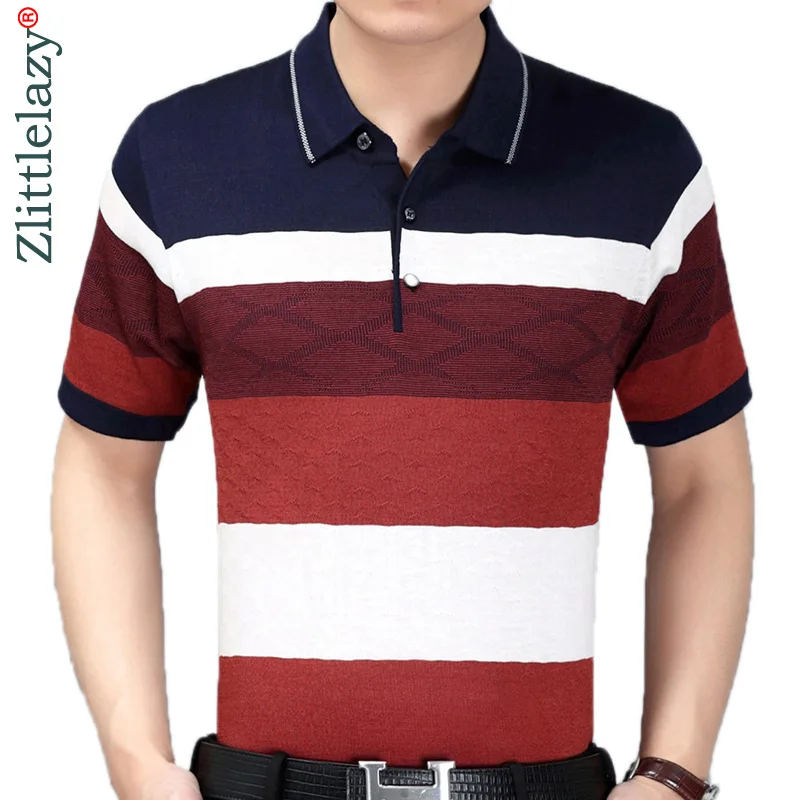 2018 summer short sleeve knitting polo shirt men clothes
