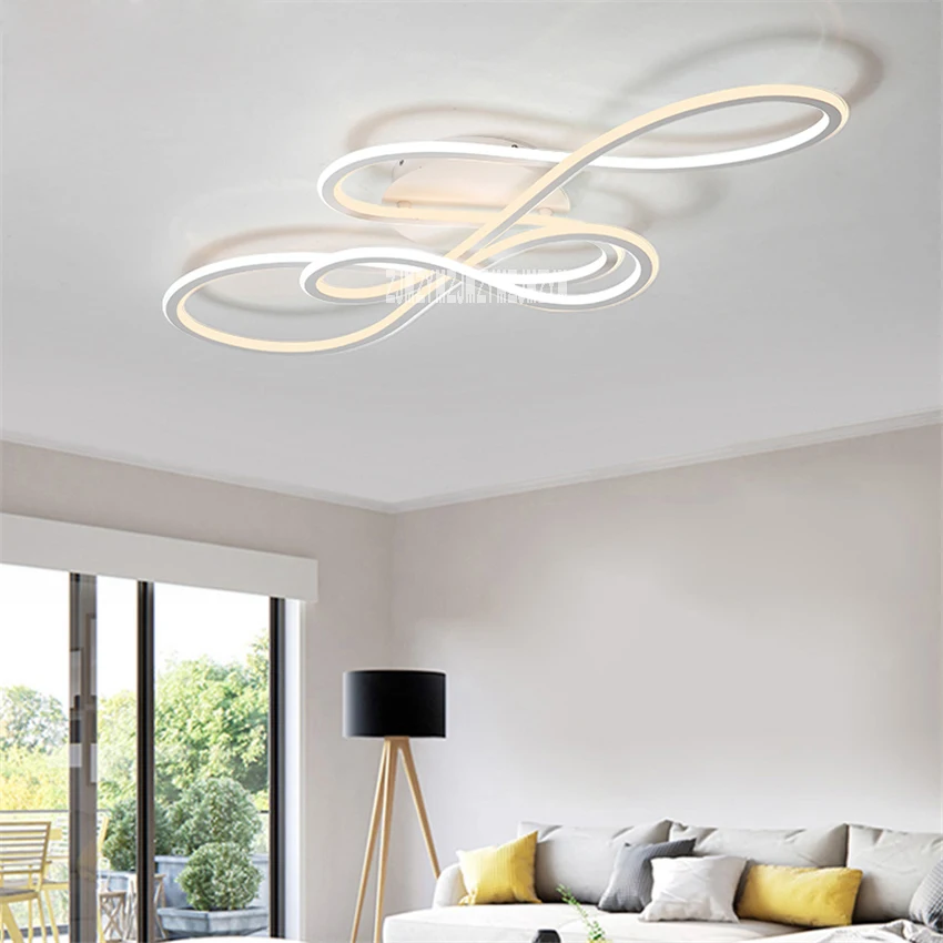 32W, 60cm Energieklasse A++ Malovecf LED-Deckenleuchte Eisen Doppel-Herz-Weiß Einfache Moderne Schlafzimmer Wohnzimmer Studie