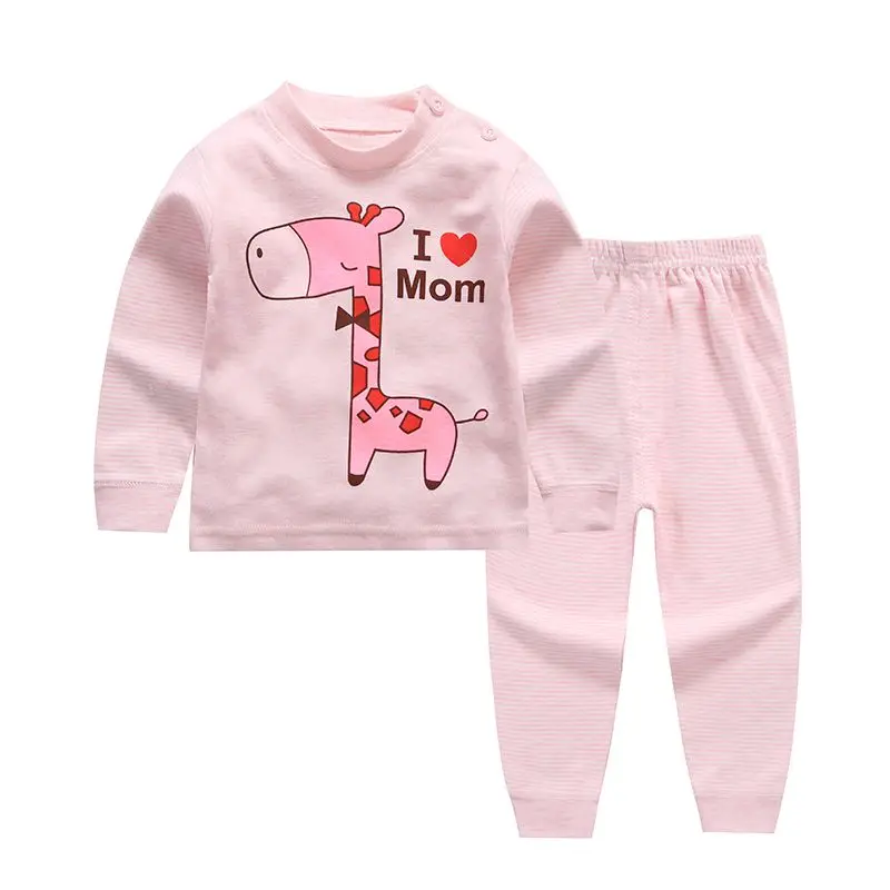 Baby Sleepwear T-shirt+Pants Set New Fashion Boys Girls Clothes Set Cotton Newborn Infant Long Sleeve Costume Outfit 2018 S