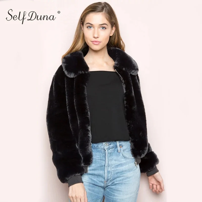 Само Duna, осенне-зимняя женская меховая парка Fuax, белая, черная, серая теплая куртка, пальто из искусственного меха, пушистая верхняя одежда