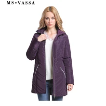 MS VASSA Women Parkas Big size 2019 New Spring Winter Jackets Turn-down collar plus size 6XL 11XL padding female outerwear ms vassa jacket women 2017 new winter coats plus size 5xl 6xl detachable hood with fake fur turn down collar ladies outerwear